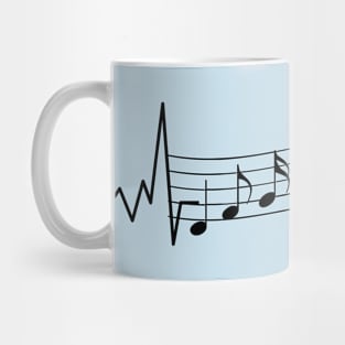 Heartbeat design with music notes Mug